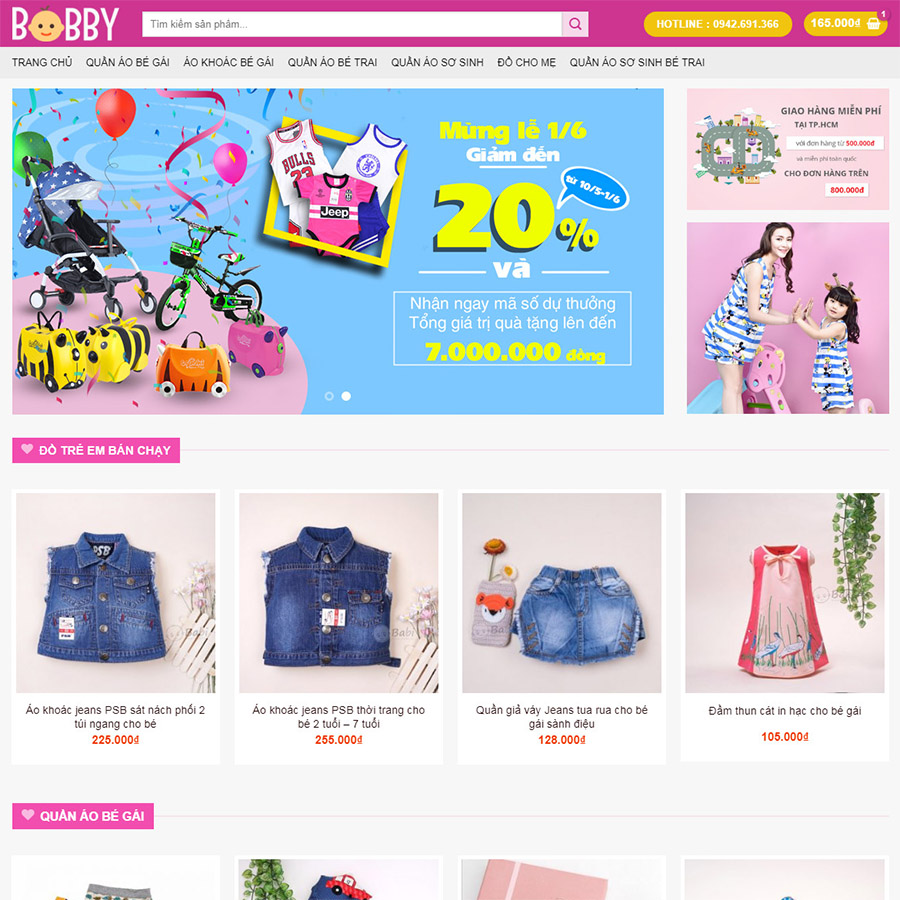 Web bán quần áo trẻ em