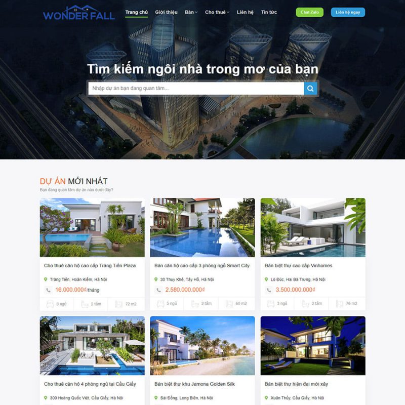 Thiết kế web bất động sản