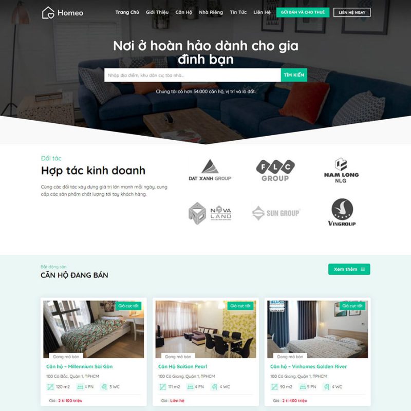 Thiết kế web bất động sản