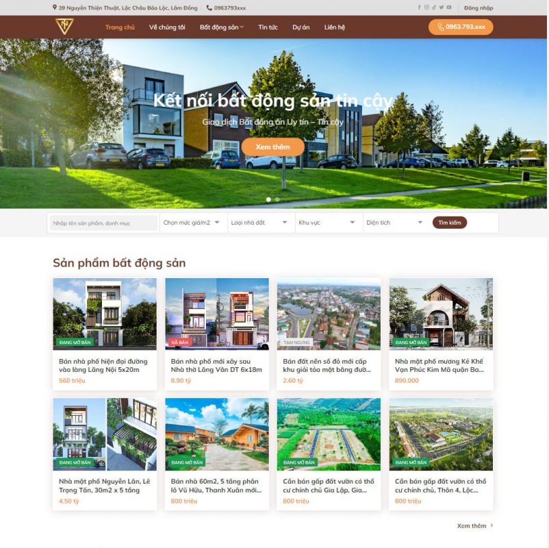 Thiết kế web bất động sản