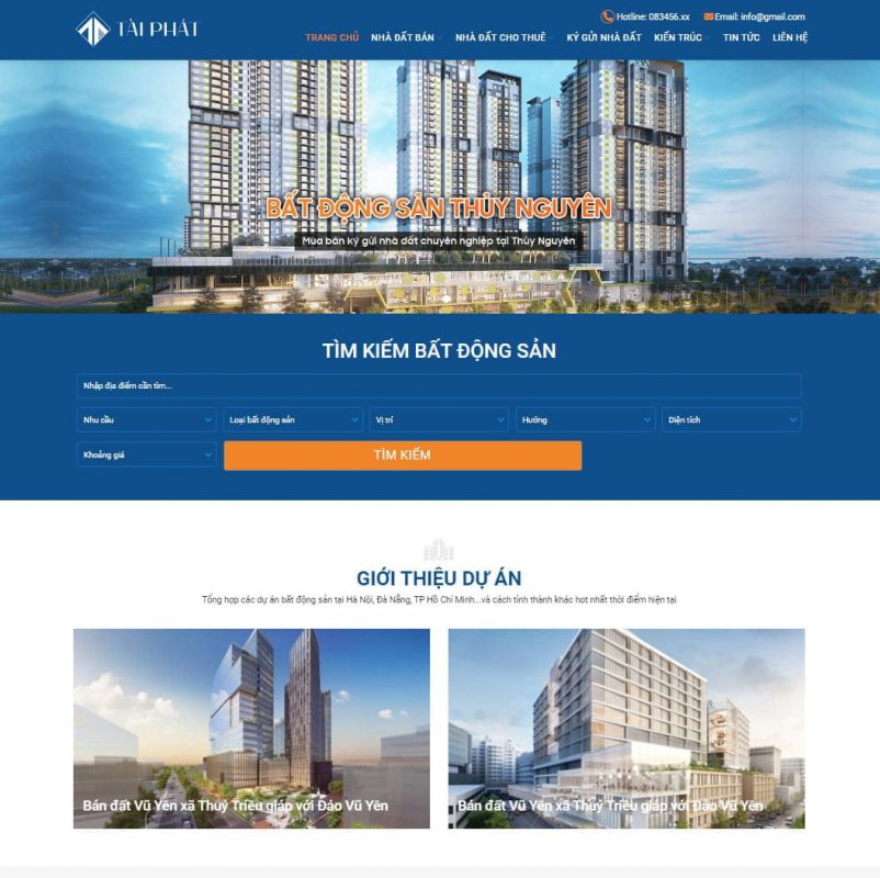 Thiết kế web bất động sản