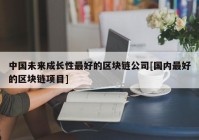 中国未来成长性最好的区块链公司[国内最好的区块链项目]