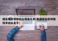 硅谷做区块链的公司有几家[美国硅谷区块链技术团队名字]