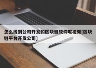 怎么找到公司开发的区块链软件呢视频[区块链平台开发公司]